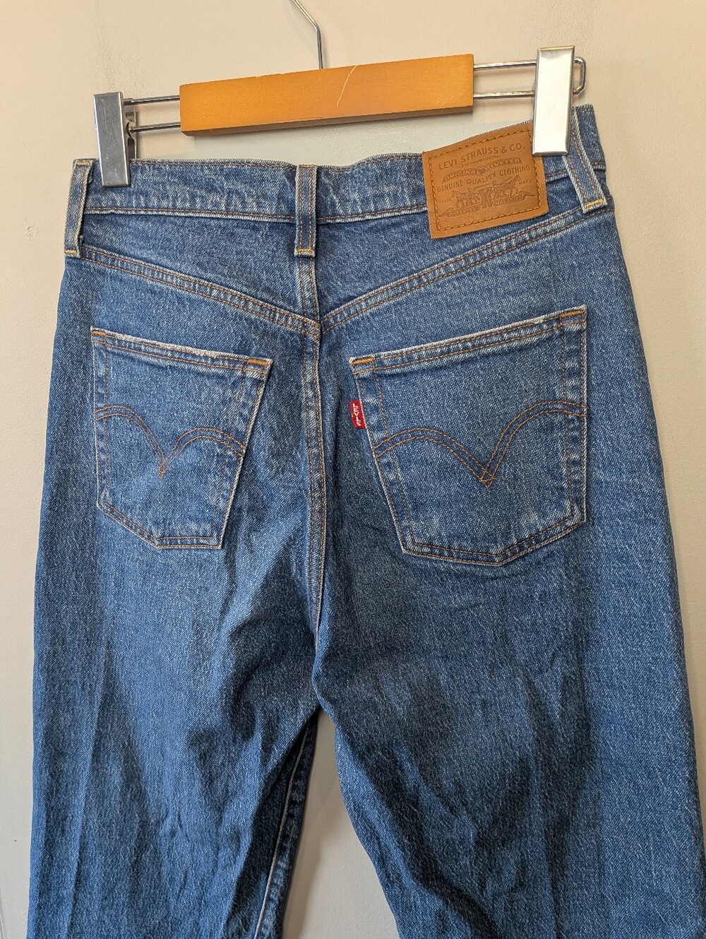 LEVI'S Ribcage Straight Ankle Jeans Size 26x27 Straight Leg 99% Cotton Classic - Picture 8 of 14
